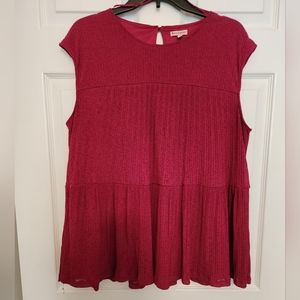Raspberry Flowy Top